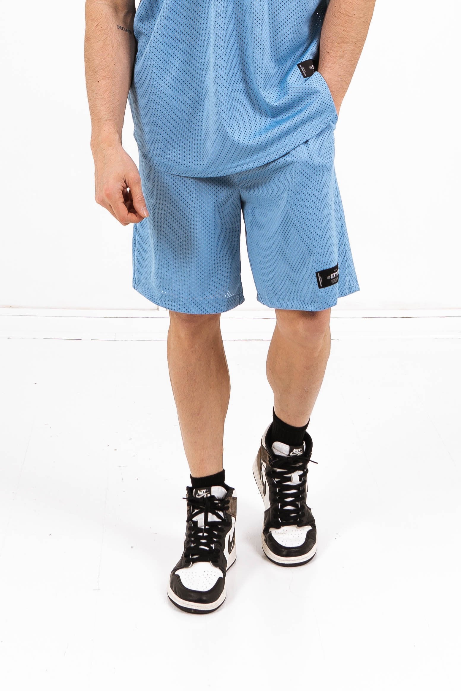 Sixth June - Short mesh logo Bleu