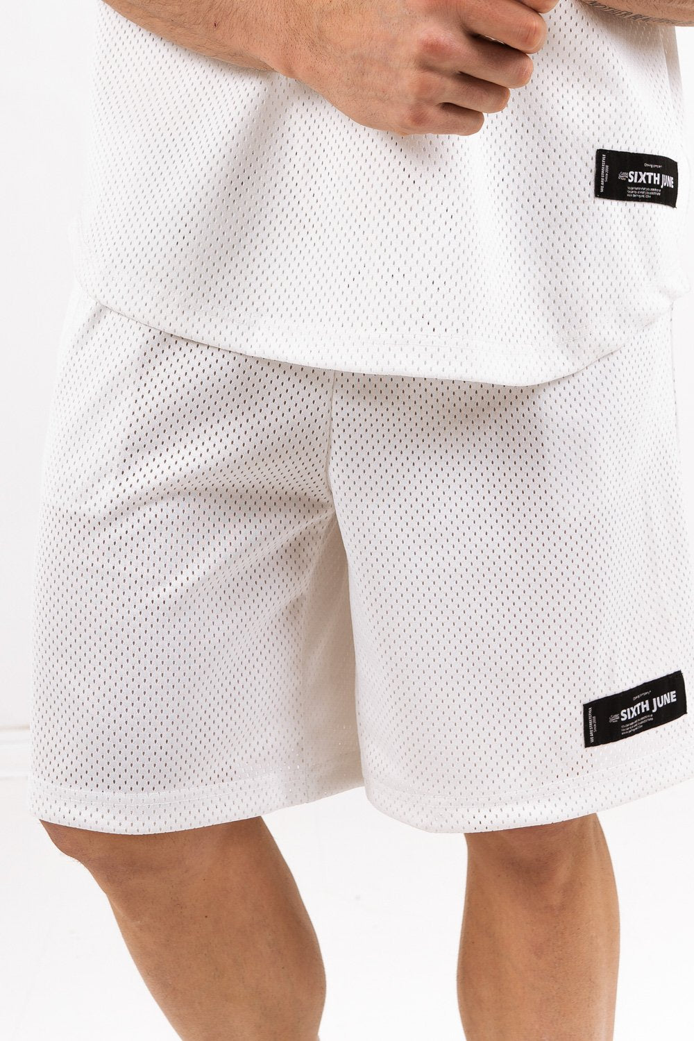 Sixth June - Short mesh logo Blanc