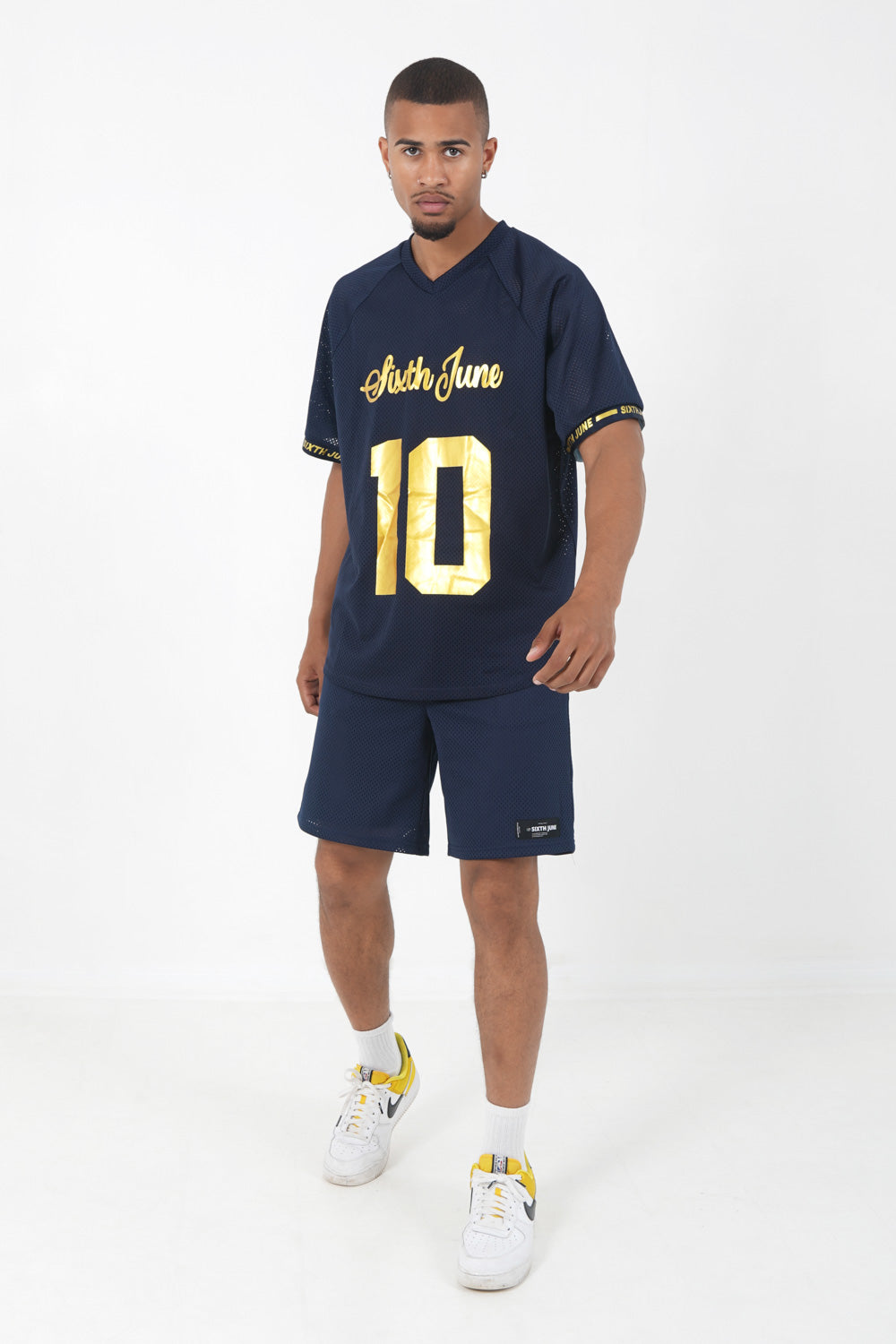 Sixth June - Short mesh logo Bleu foncé