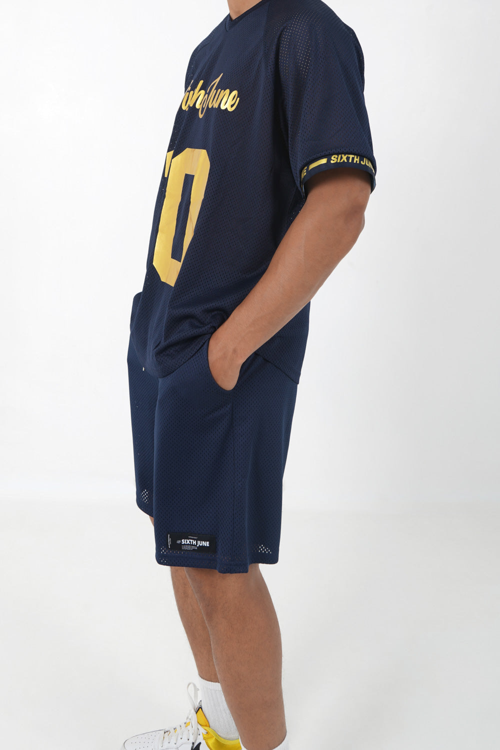 Sixth June - Short mesh logo Bleu foncé