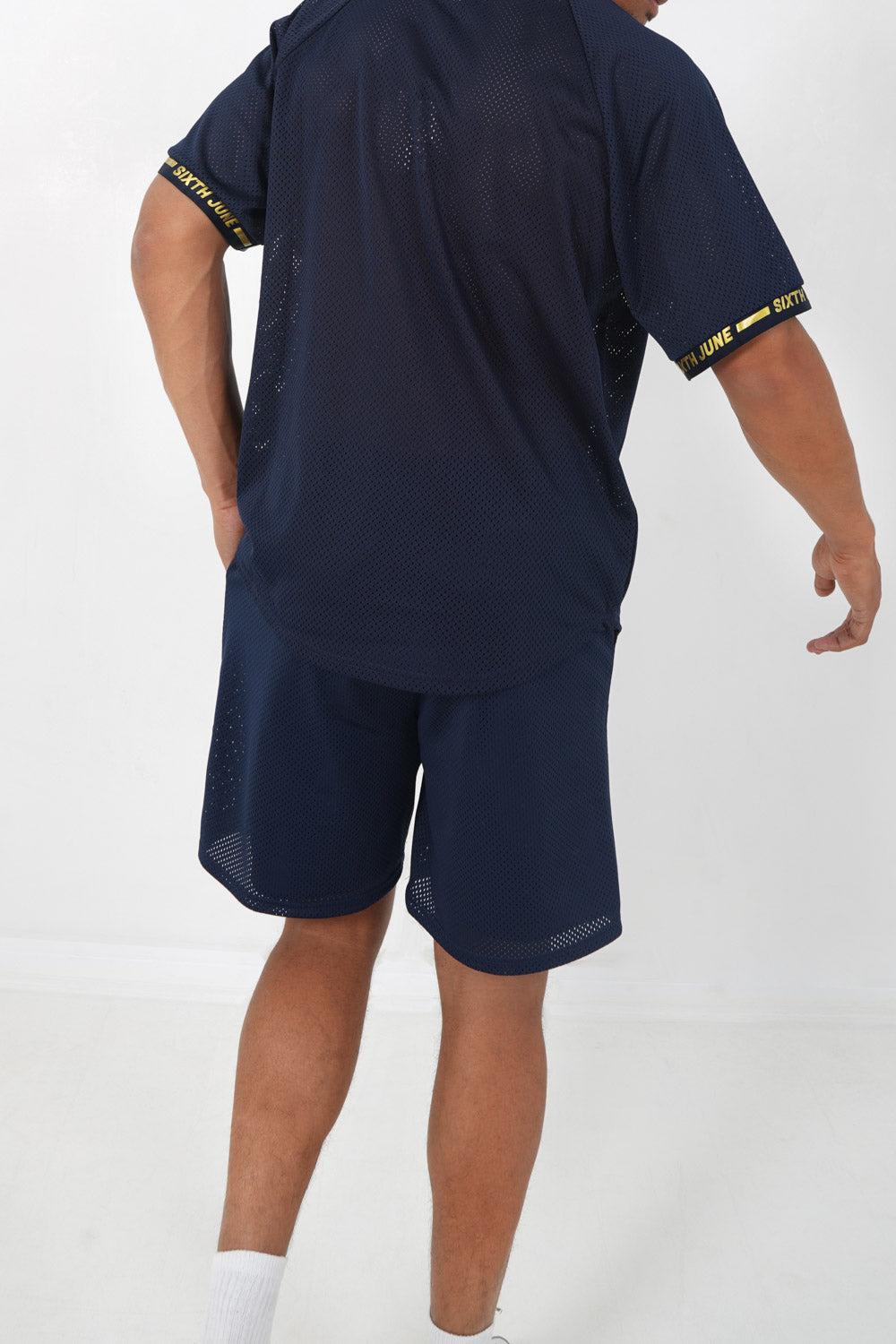 Sixth June - Short mesh logo Bleu foncé