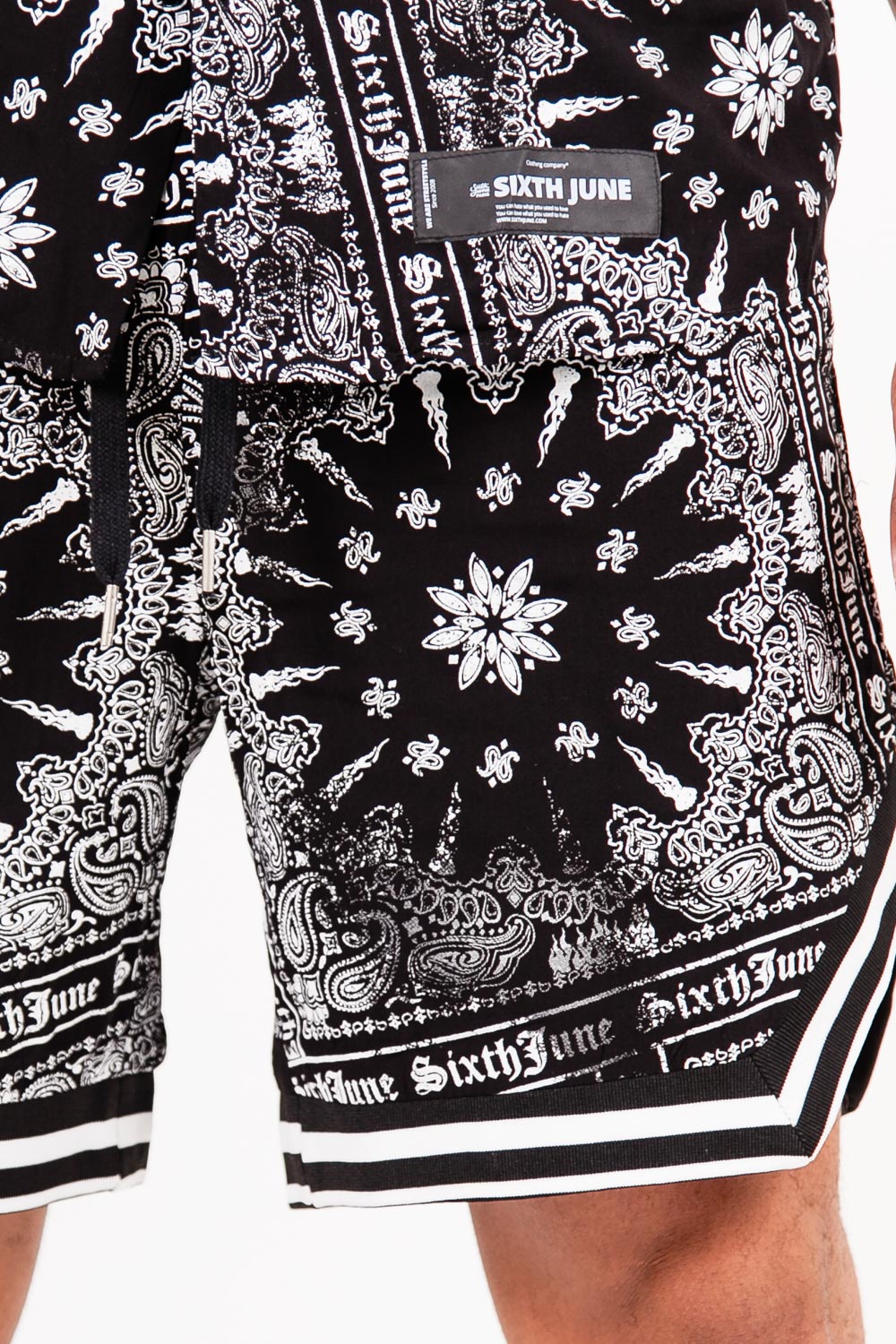 Sixth June - Short imprimé bandana all-over Noir