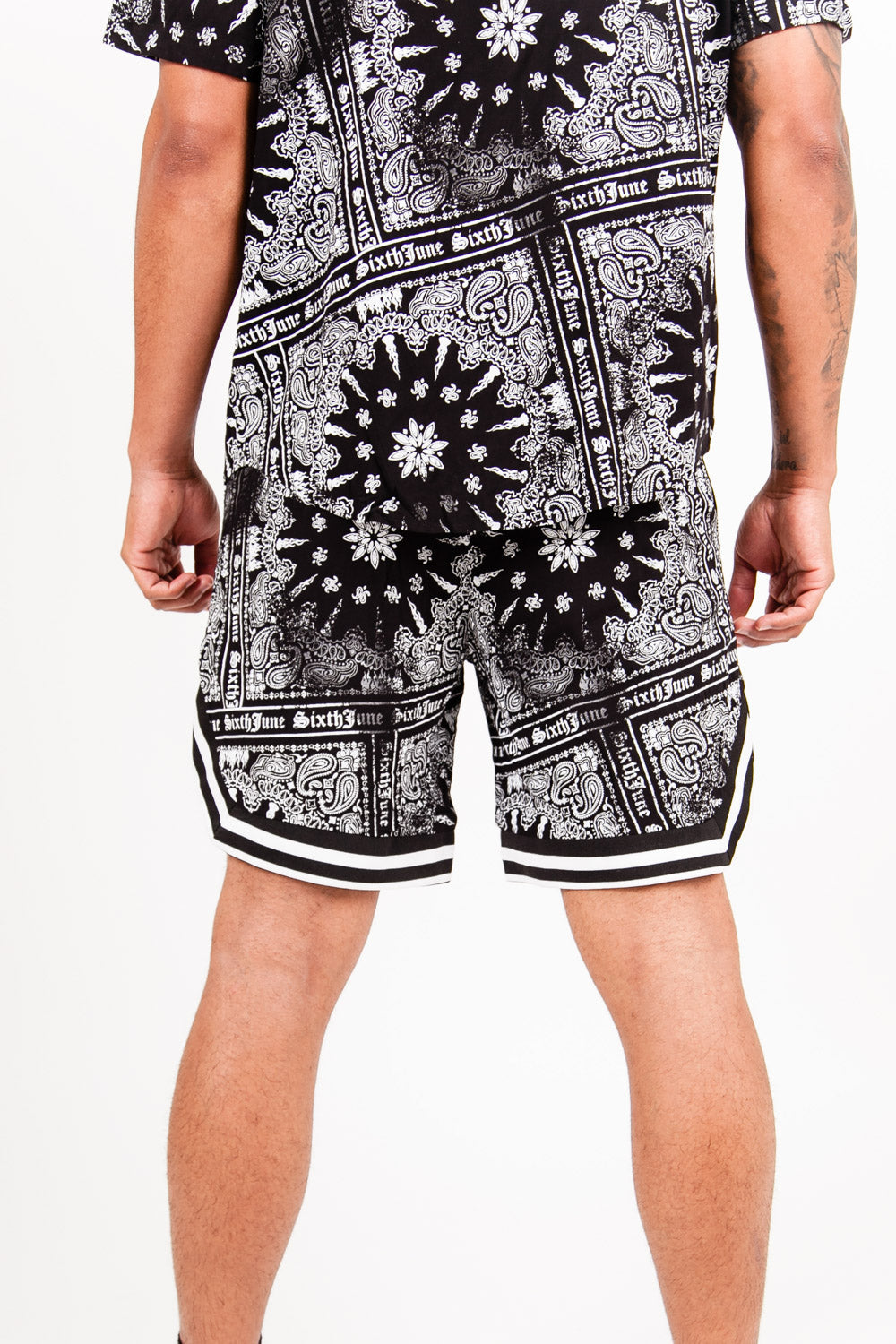 Sixth June - Short imprimé bandana all-over Noir