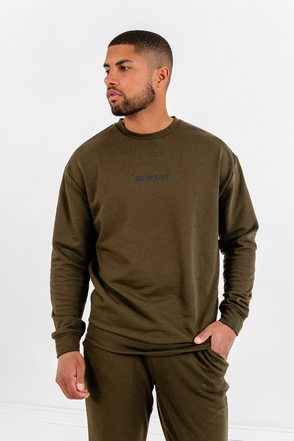 Sweatshirt logo confort Kaki