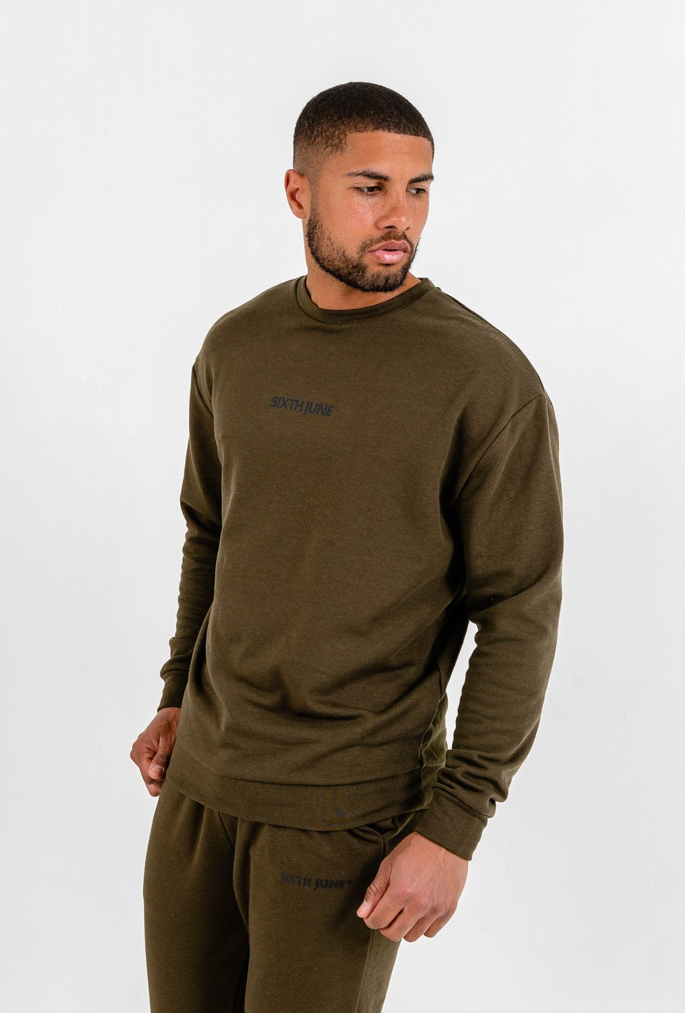 Sweatshirt logo confort Kaki