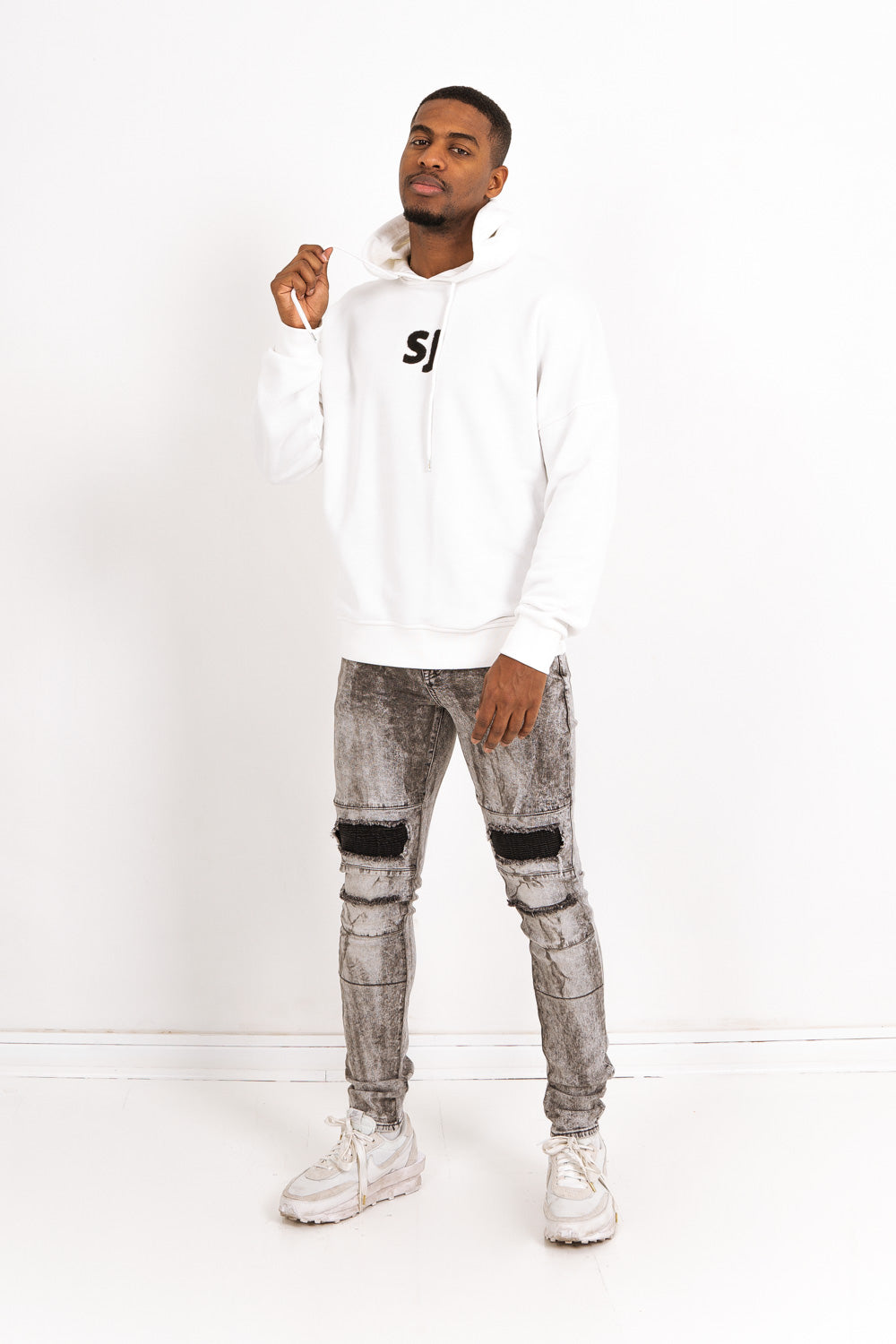 Sixth June - Sweat capuche tissé SJ Blanc