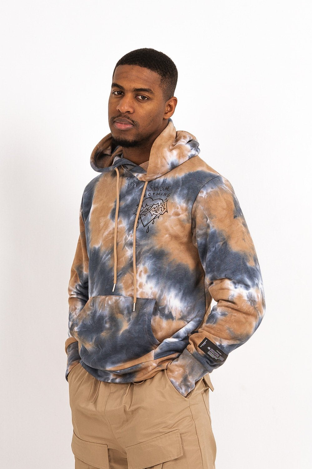Sixth June - Sweat capuche nothing tie dye Marron