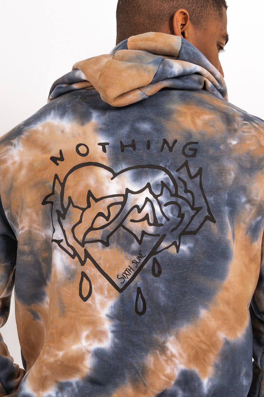Sixth June - Sweat capuche nothing tie dye Marron