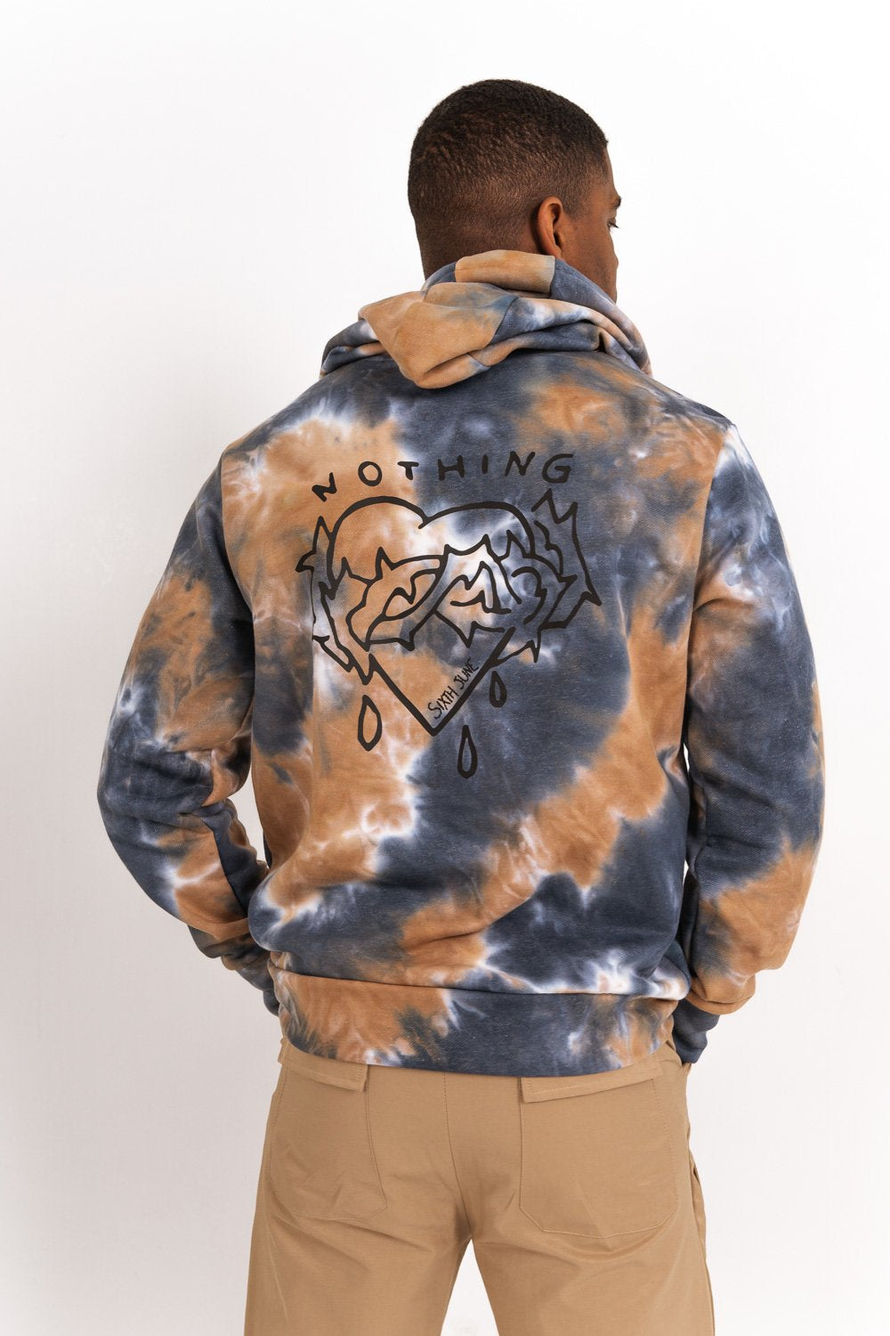 Sixth June - Sweat capuche nothing tie dye Marron