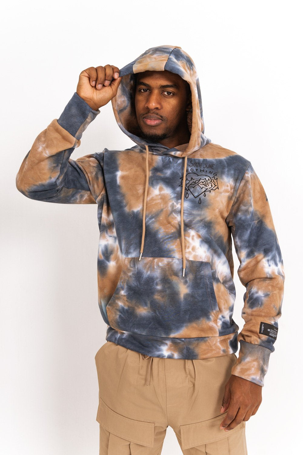 Sixth June - Sweat capuche nothing tie dye Marron
