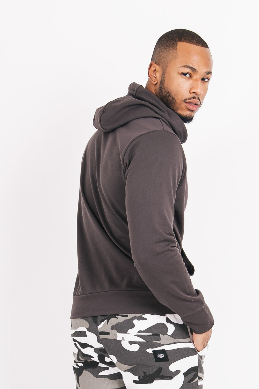 Sixth June - Sweat à capuche basique logo gris foncé