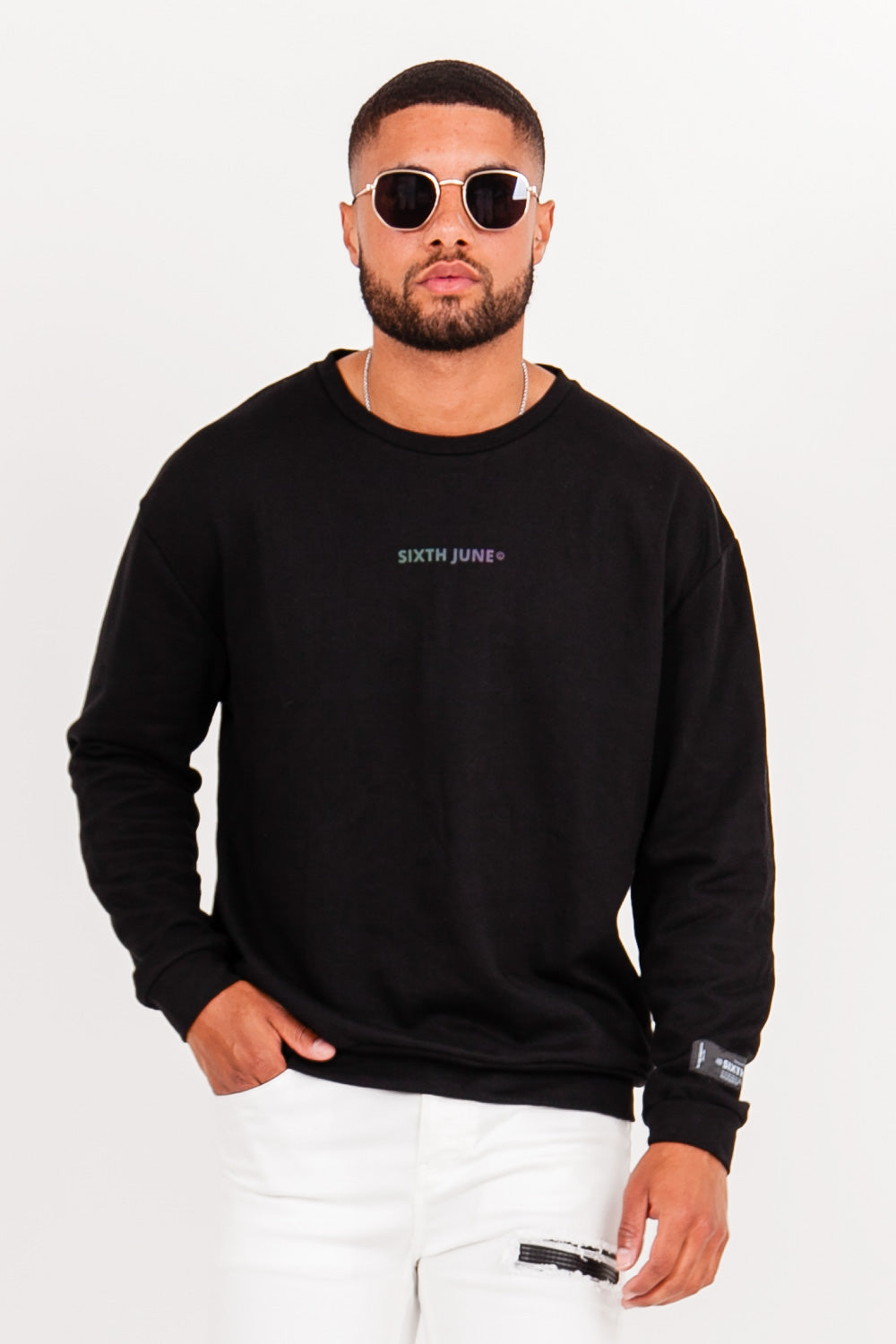Sixth June - Sweat col rond logo noir