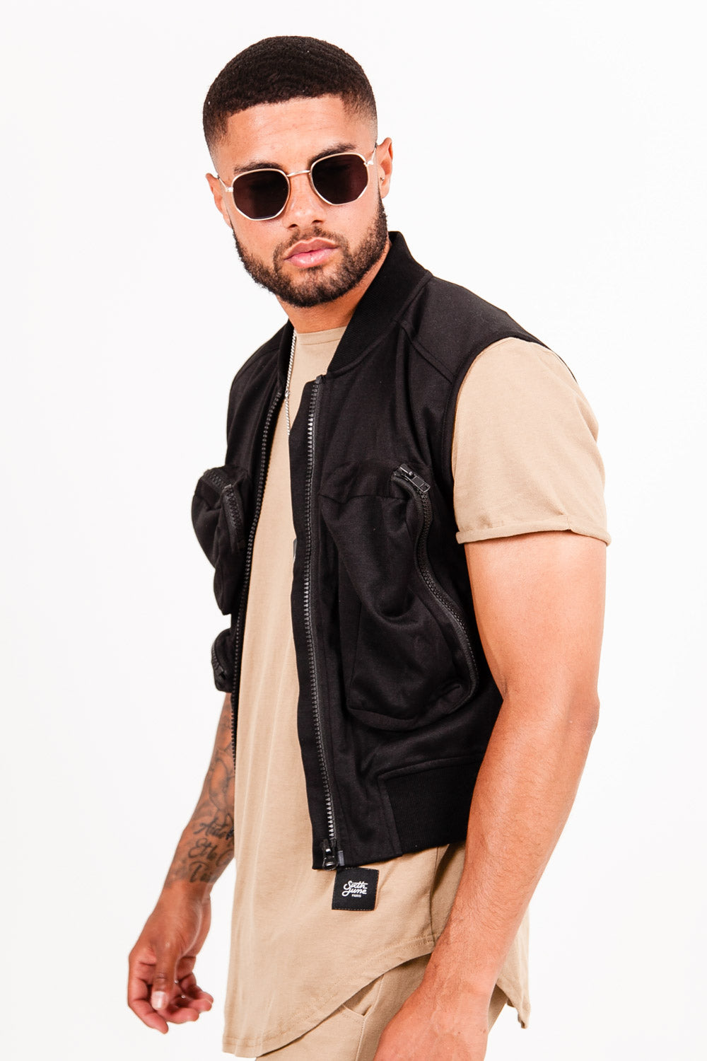 Sixth June - Gilet multipoche cargo noir