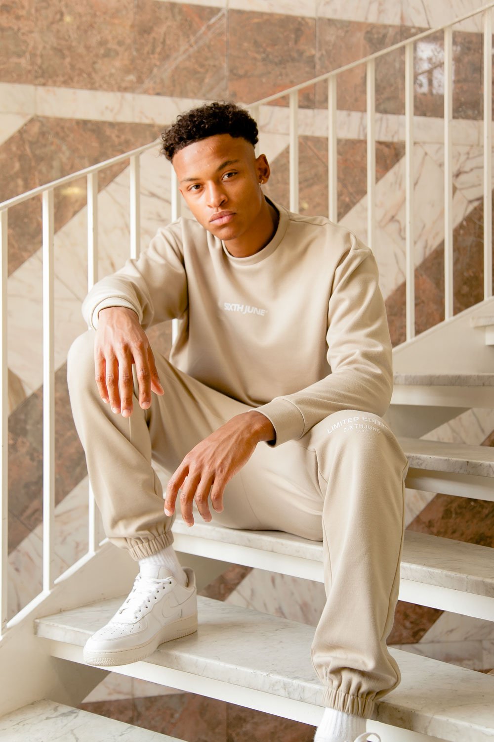 Sixth June - Sweat basique logo Beige