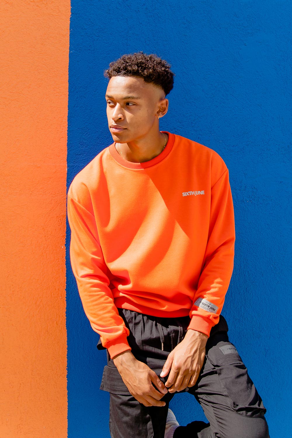 Sixth June - Sweat réfléchissant patch logo orange