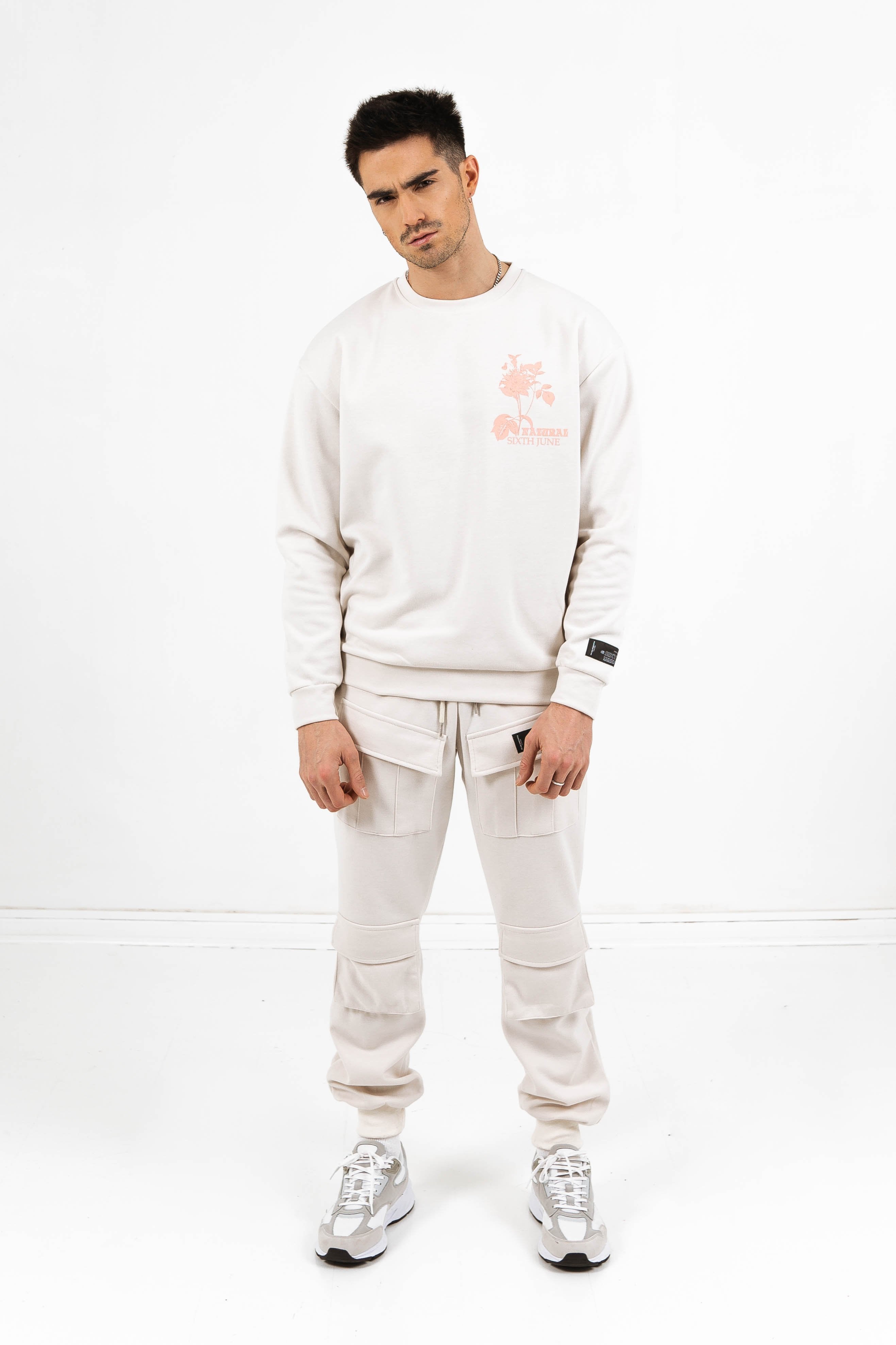 Sweatshirt natural pastel blanc
