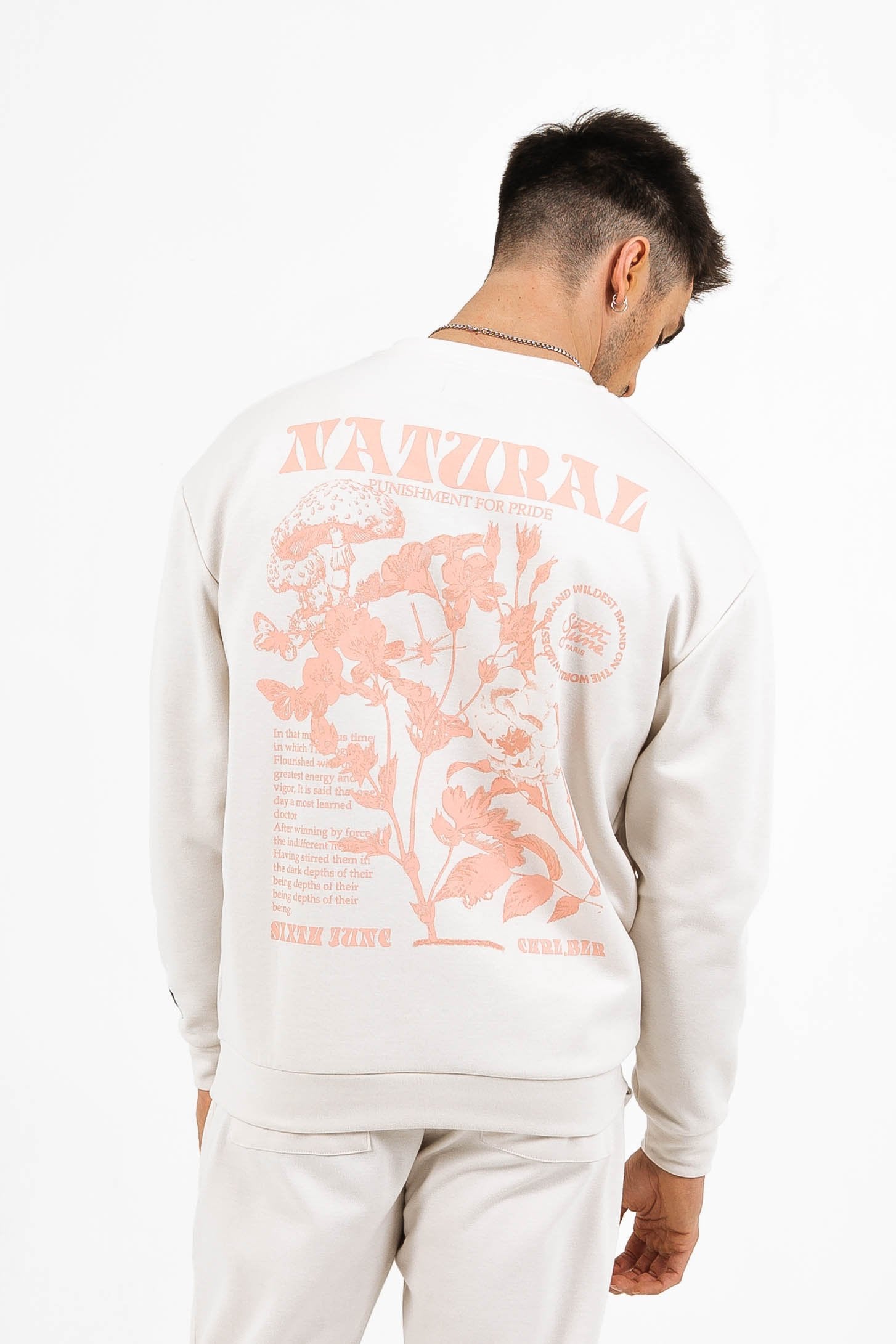 Sweatshirt natural pastel blanc