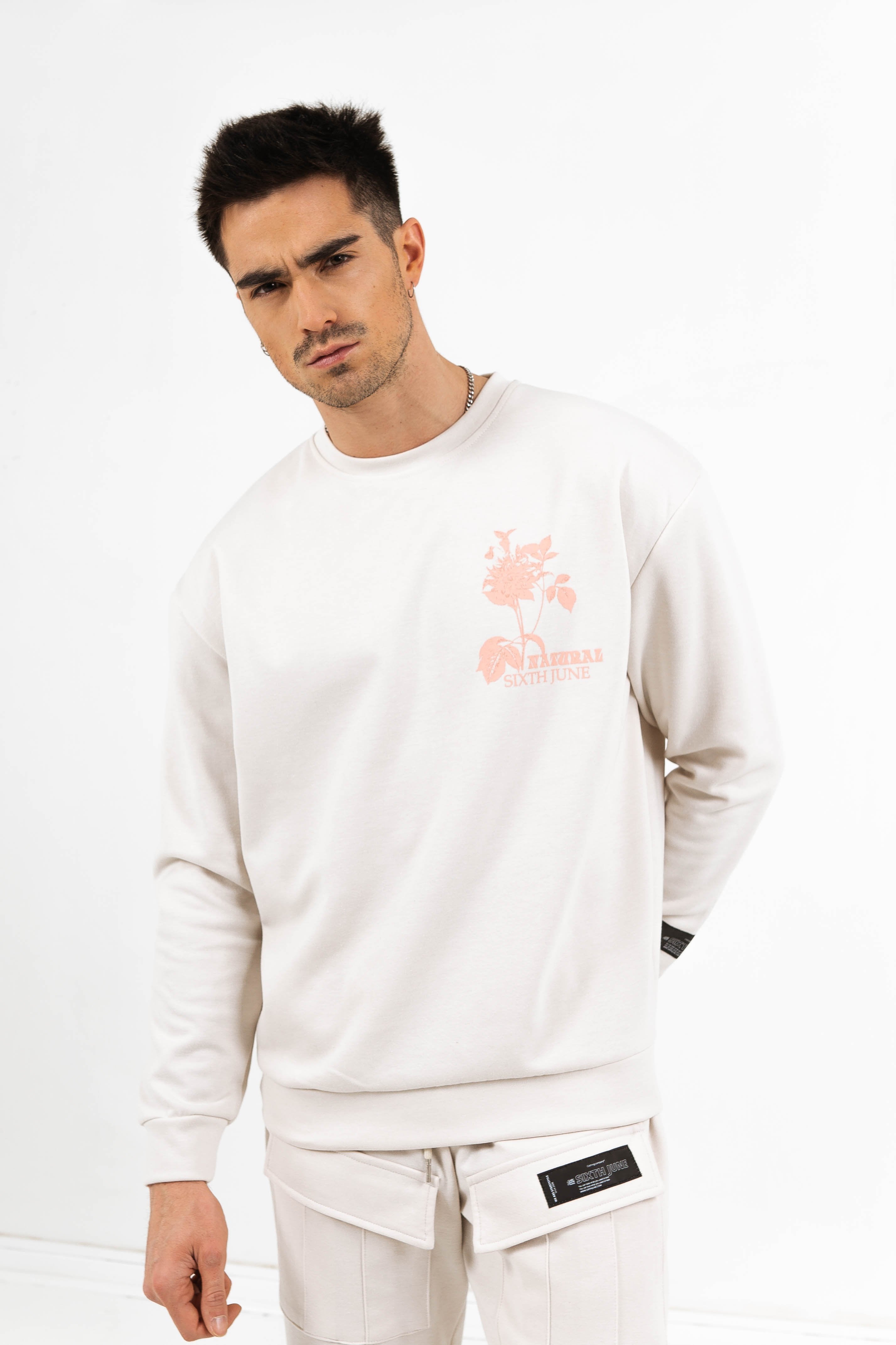 Sweatshirt natural pastel blanc