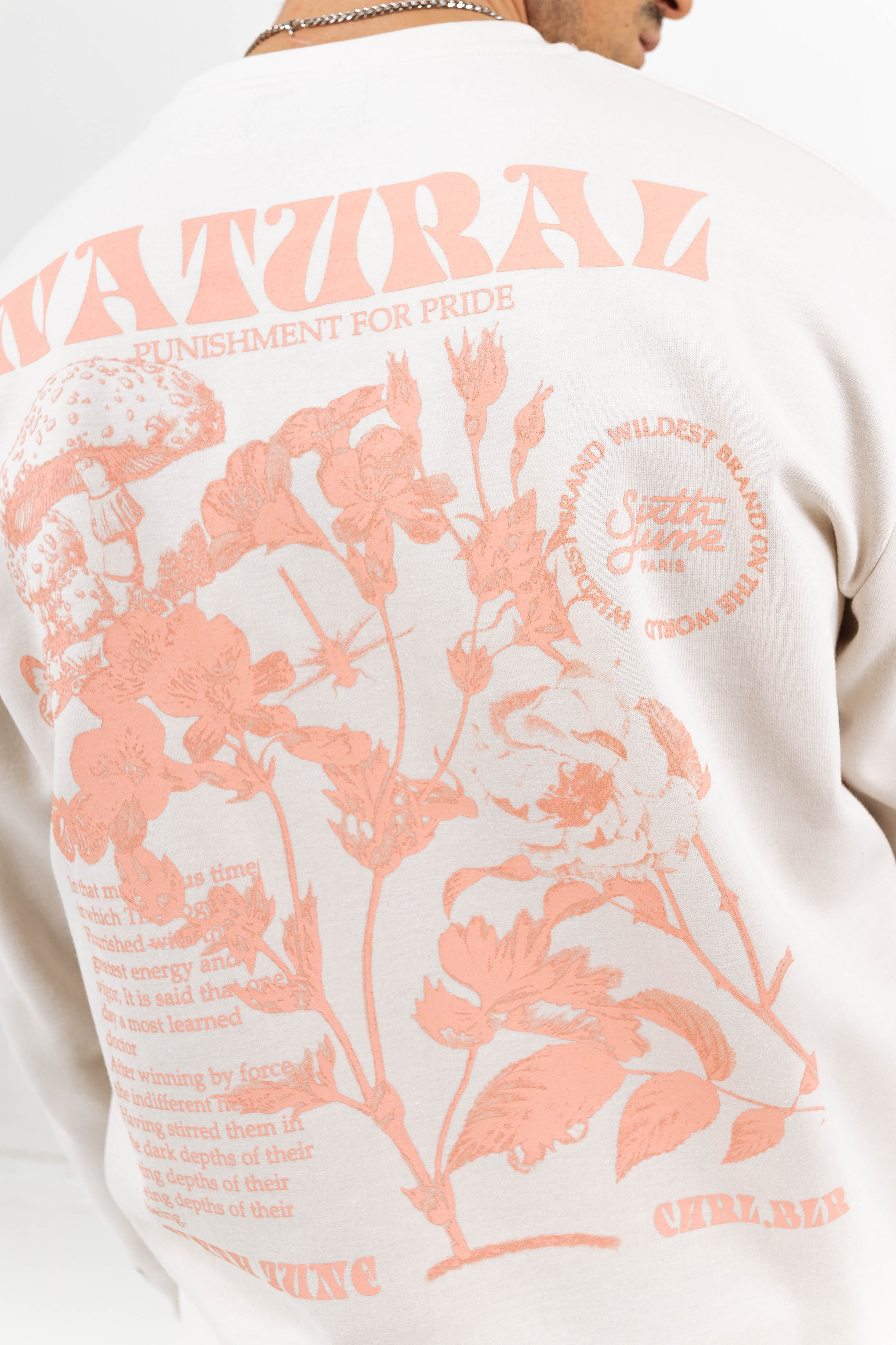 Sweatshirt natural pastel blanc