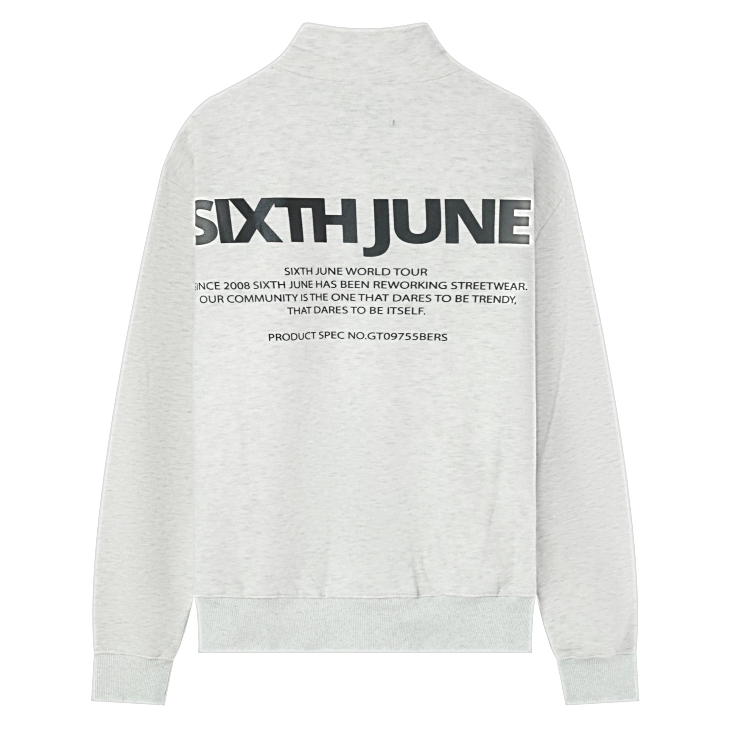 Sixth June - Sweatshirt col zip logo Gris clair