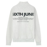 Sixth June - Sweatshirt col zip logo Gris clair