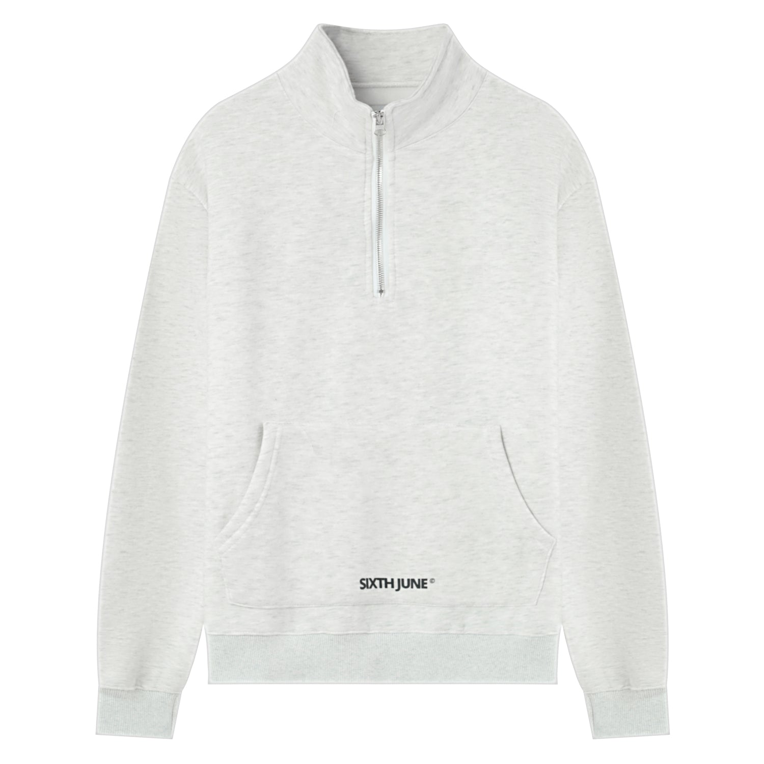 Sixth June - Sweatshirt col zip logo Gris clair