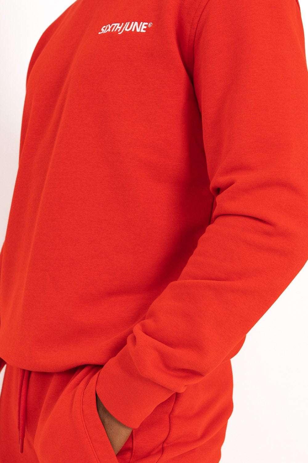 Sixth June - Sweatshirt soft logo brodé Rouge