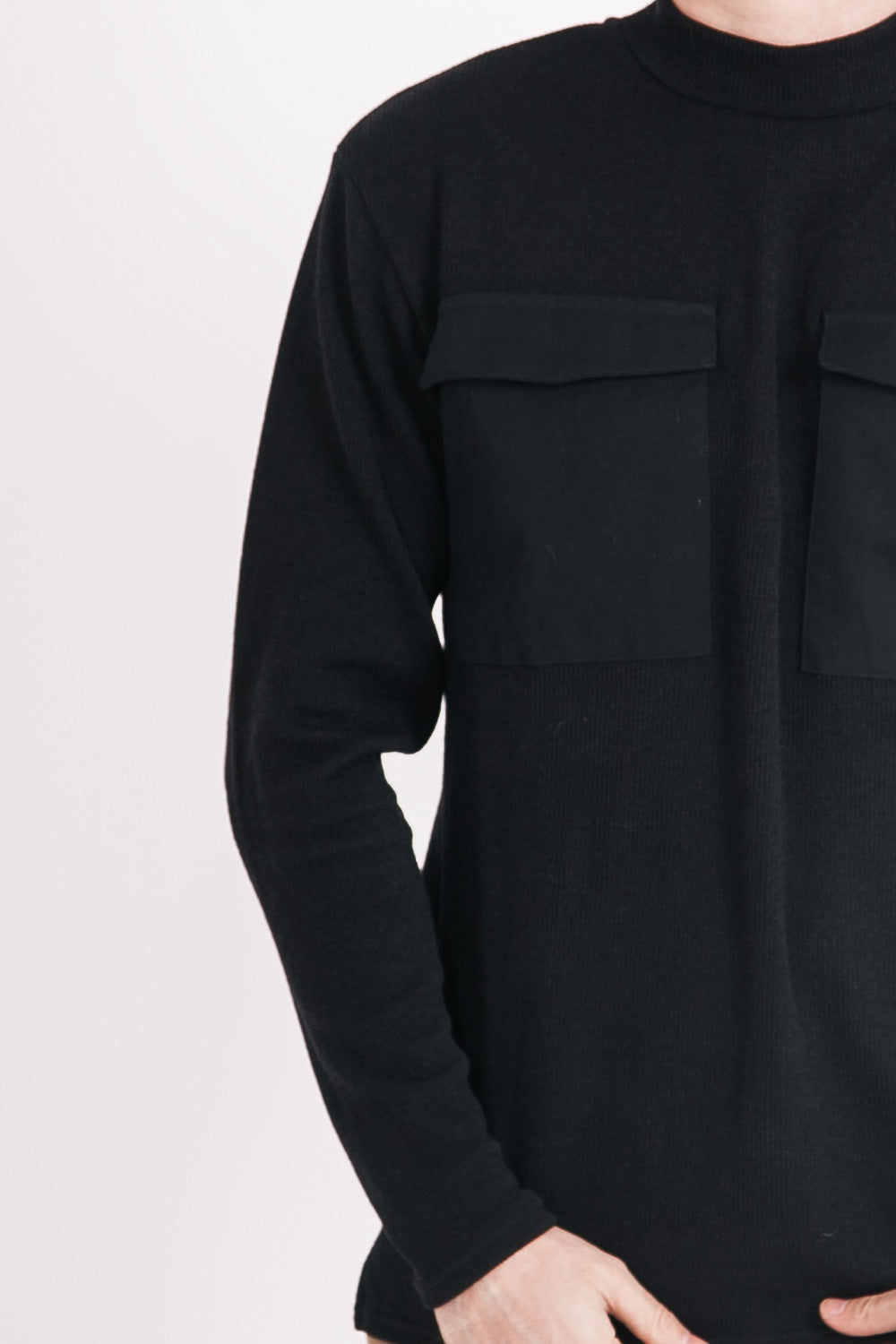 Sixth June - Pull en maille poche cargo noir