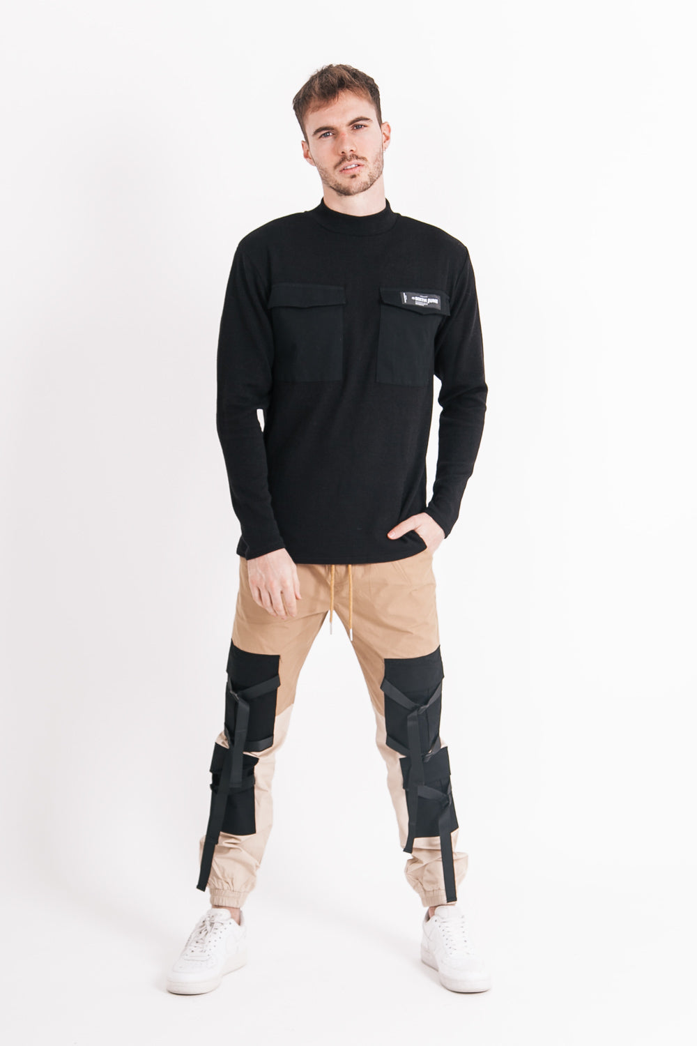 Sixth June - Pull en maille poche cargo noir