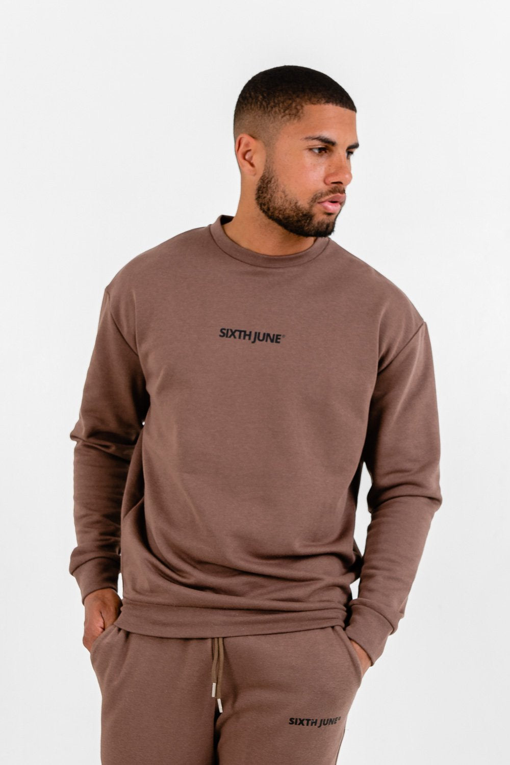 Bequemes Logo-Sweatshirt Braun