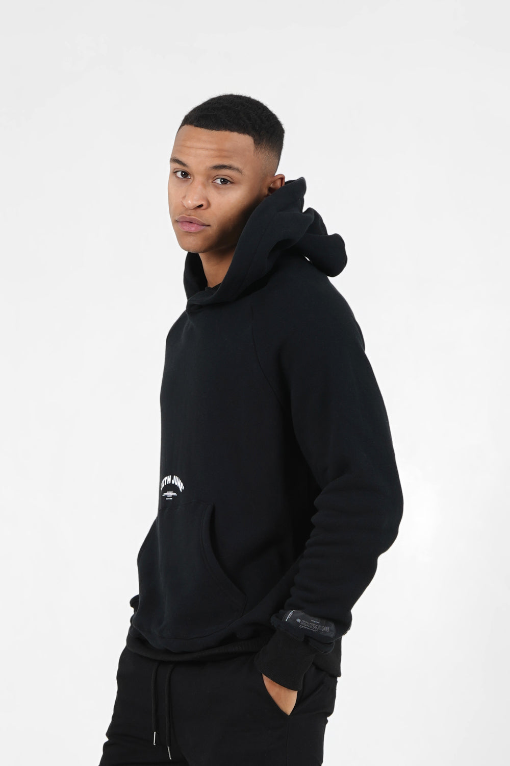 Sixth June - Sweat capuche logo incurvé Noir