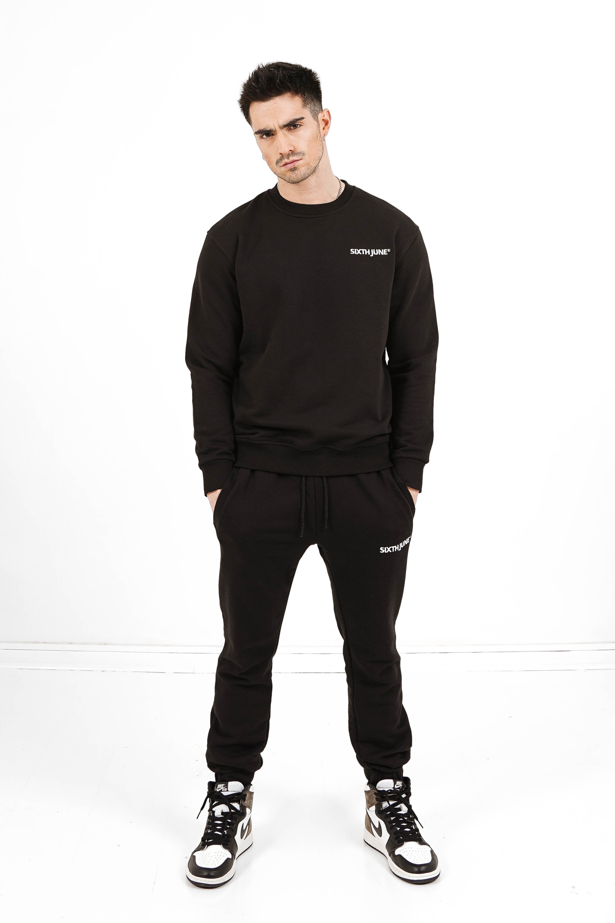 Sixth June - Sweatshirt soft logo brodé Noir