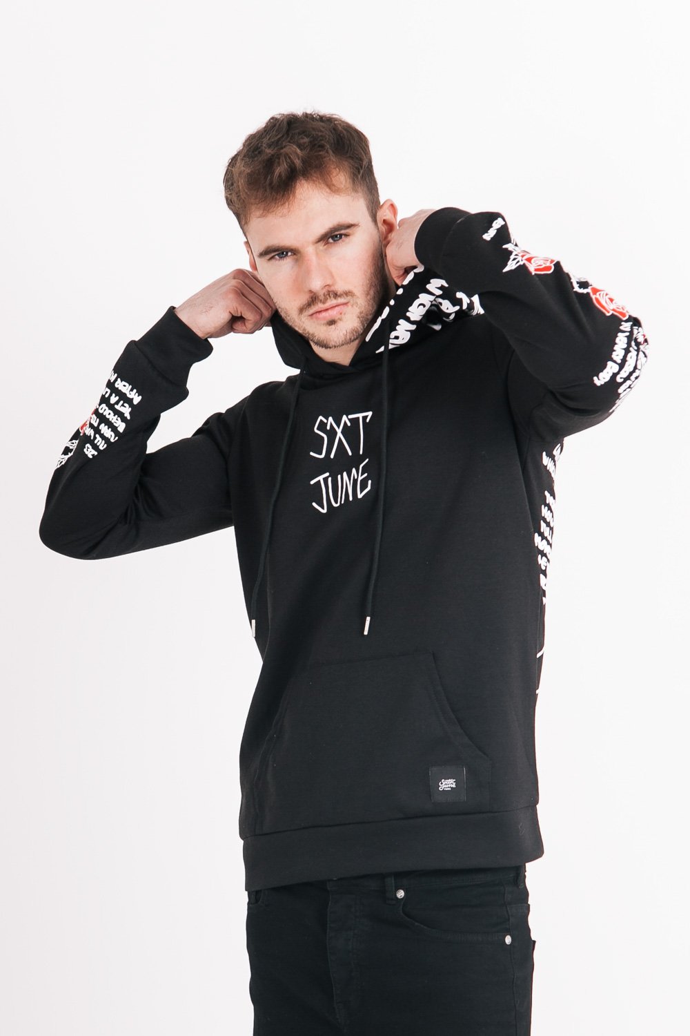 Sixth June - Sweat capuche imprimé tête de mort Noir blanc