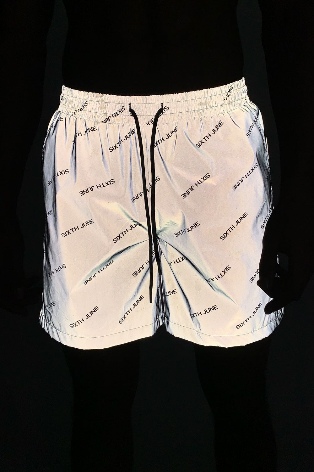 Sixth June - Short de bain all over réfléchissant noir