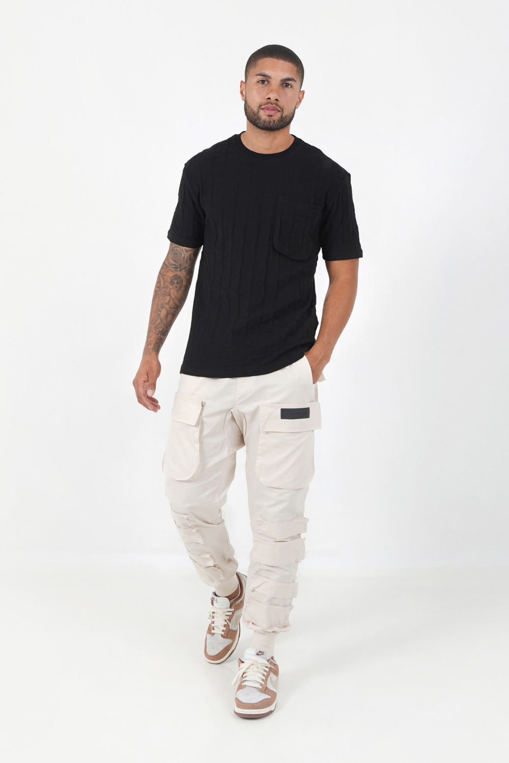 Sixth June - T-shirt monogramme tissé Noir