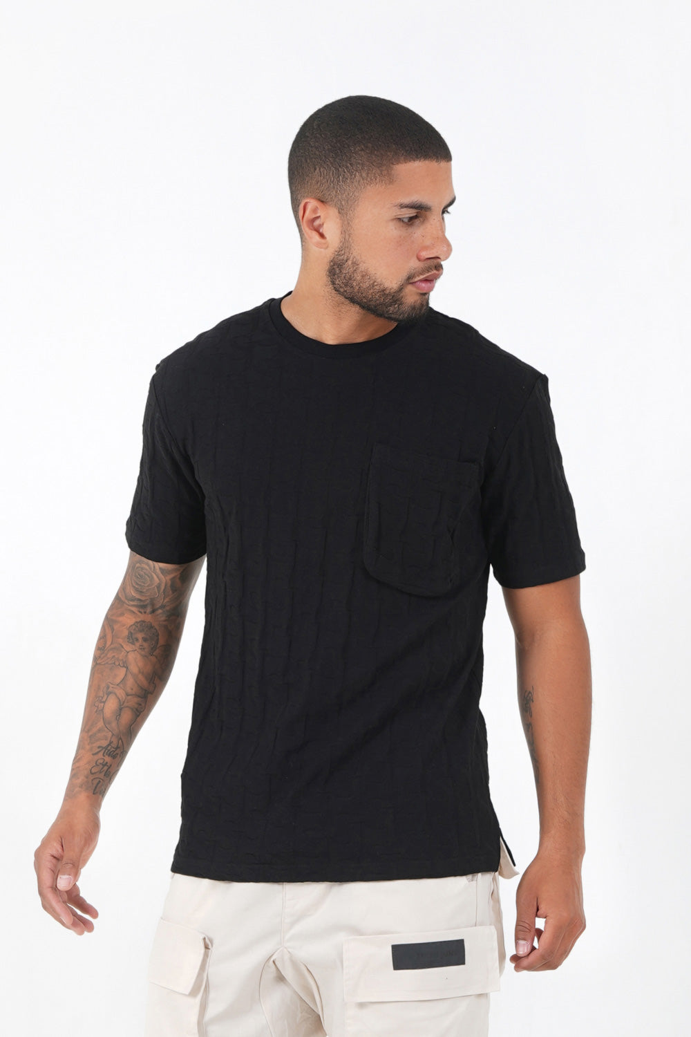 Sixth June - T-shirt monogramme tissé Noir