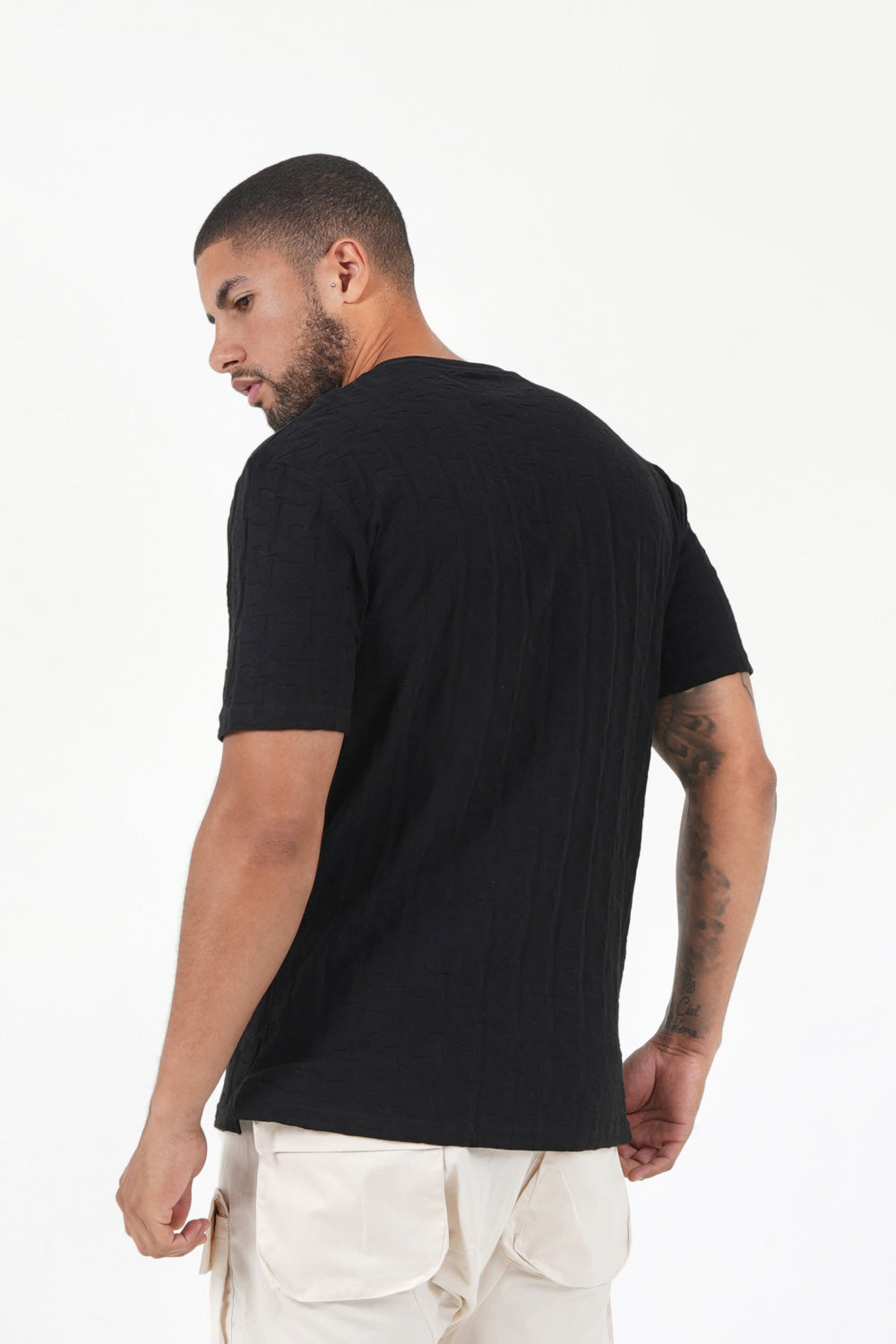 Sixth June - T-shirt monogramme tissé Noir