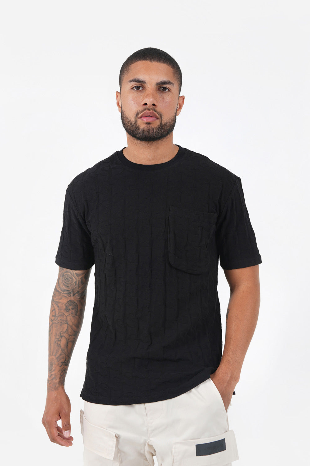 Sixth June - T-shirt monogramme tissé Noir