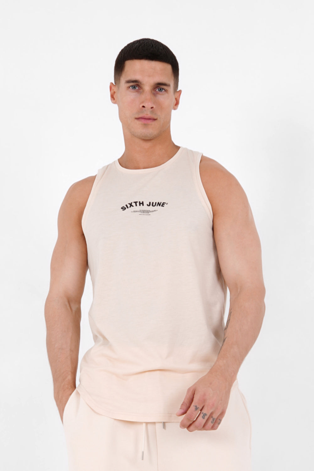 Sixth June - Débardeur logo incurvé Beige