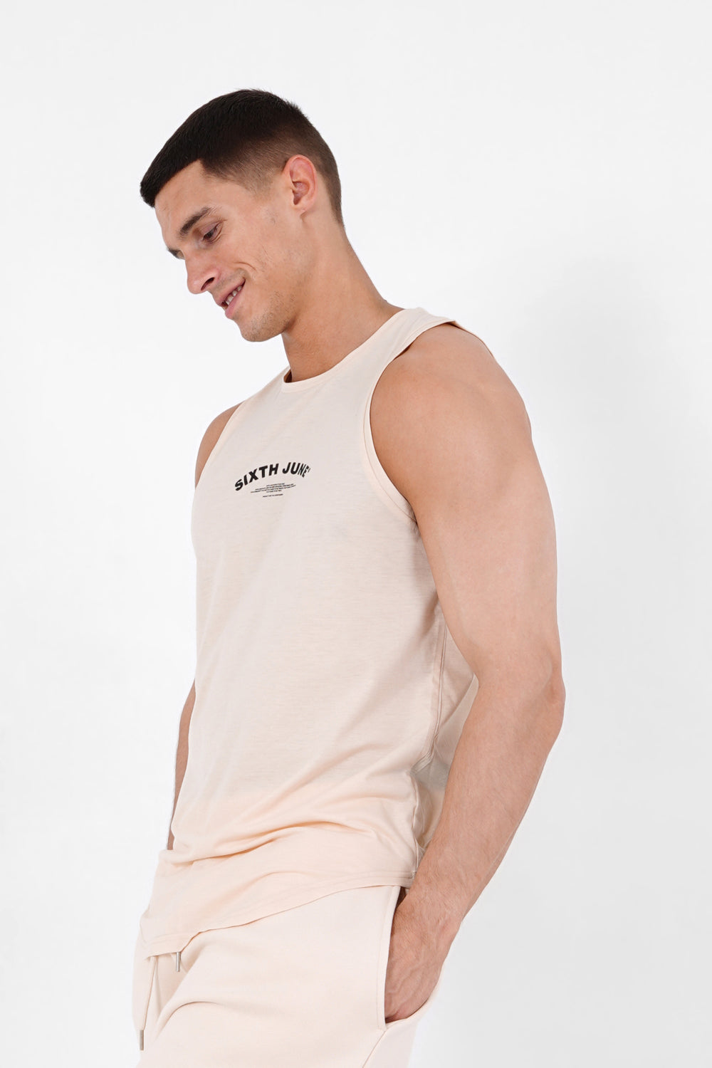 Sixth June - Débardeur logo incurvé Beige