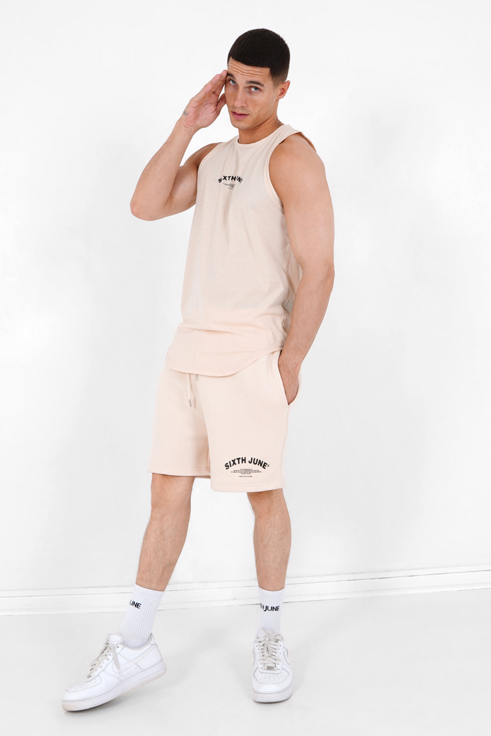 Sixth June - Débardeur logo incurvé Beige