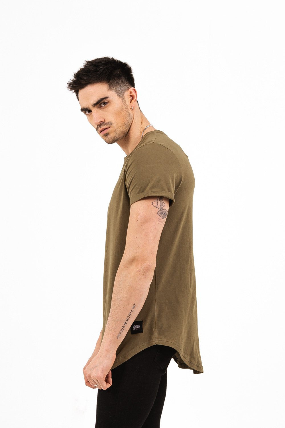 Sixth June - T-shirt bas arrondi Vert kaki
