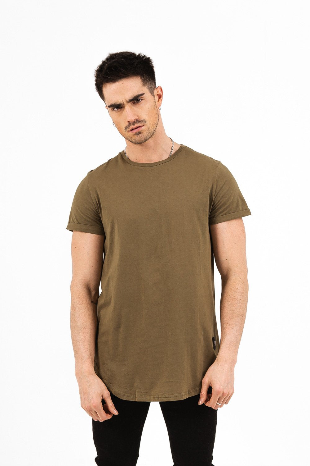 Sixth June - T-shirt bas arrondi Vert kaki