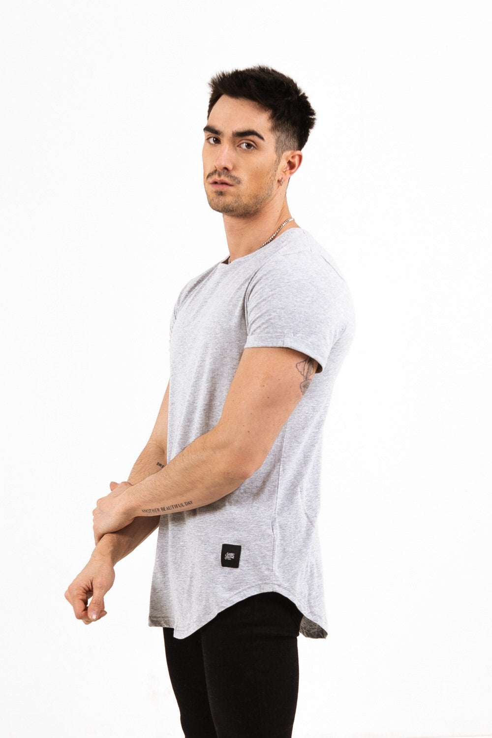 Sixth June - T-shirt bas arrondi Gris clair