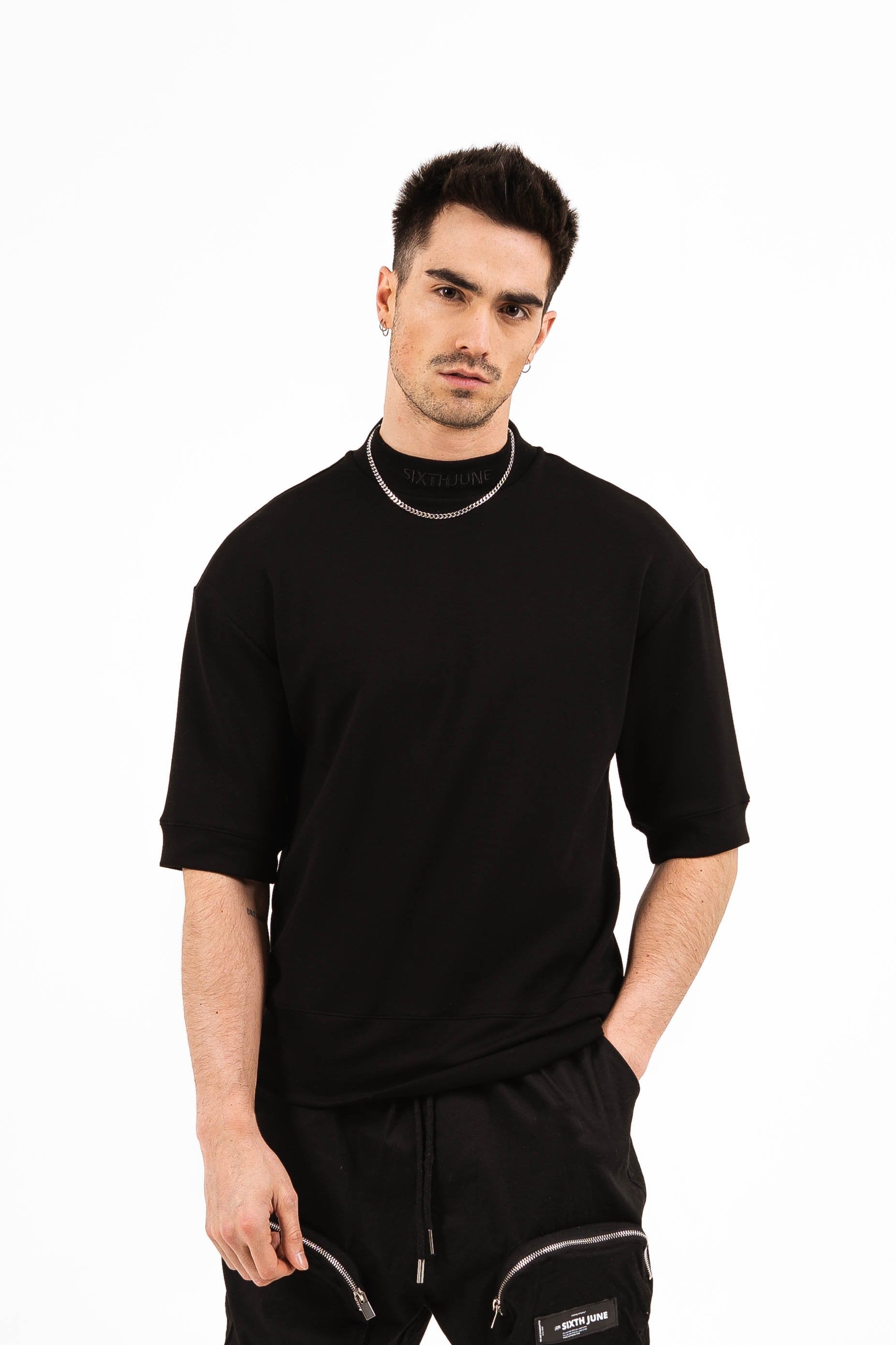 Sixth June - T-shirt manches mi-longues col noir