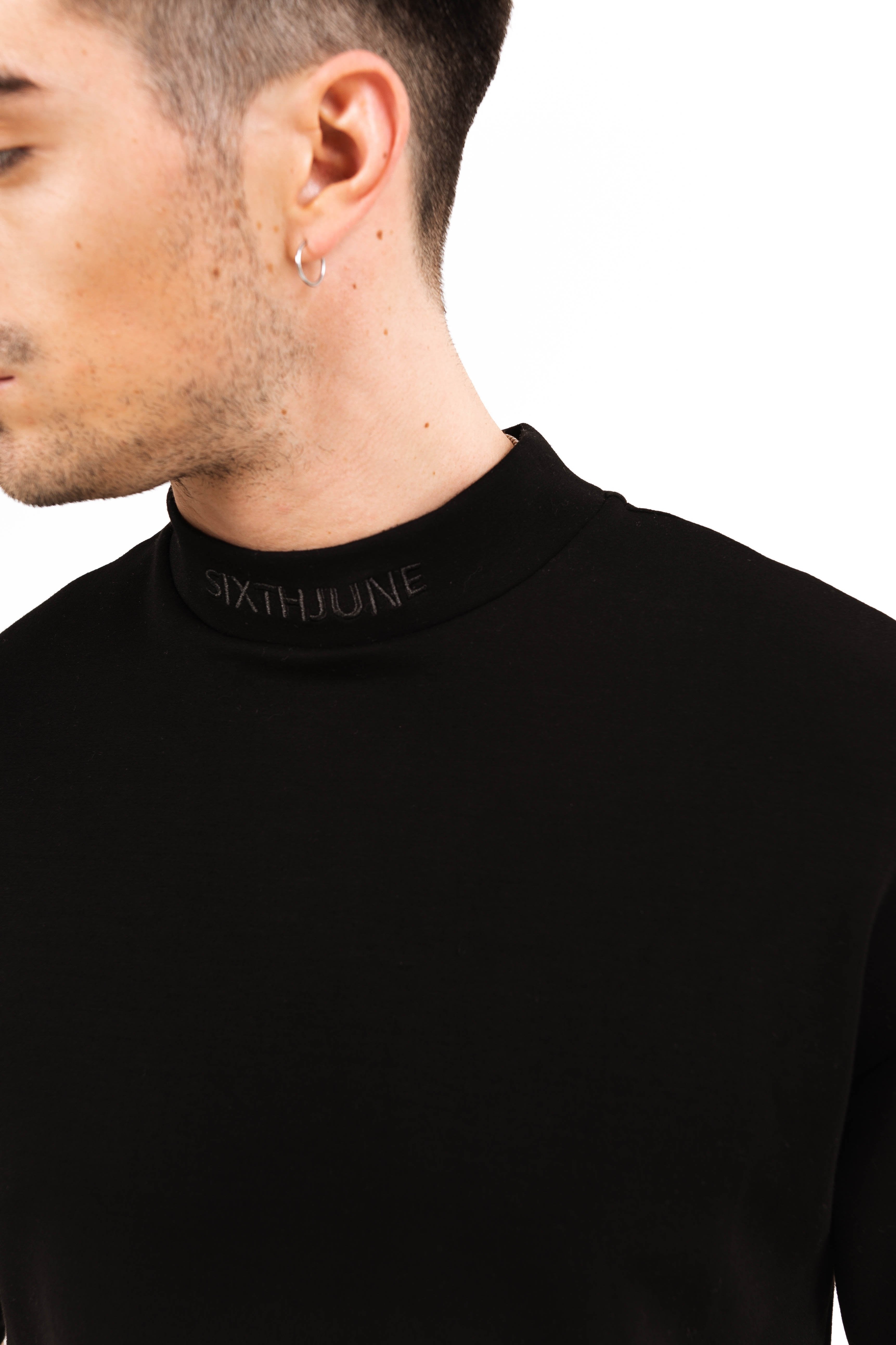 Sixth June - T-shirt manches mi-longues col noir