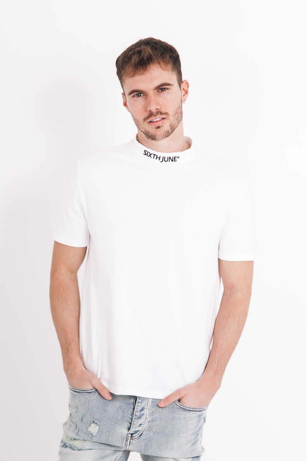 Sixth June - T-shirt logo col blanc