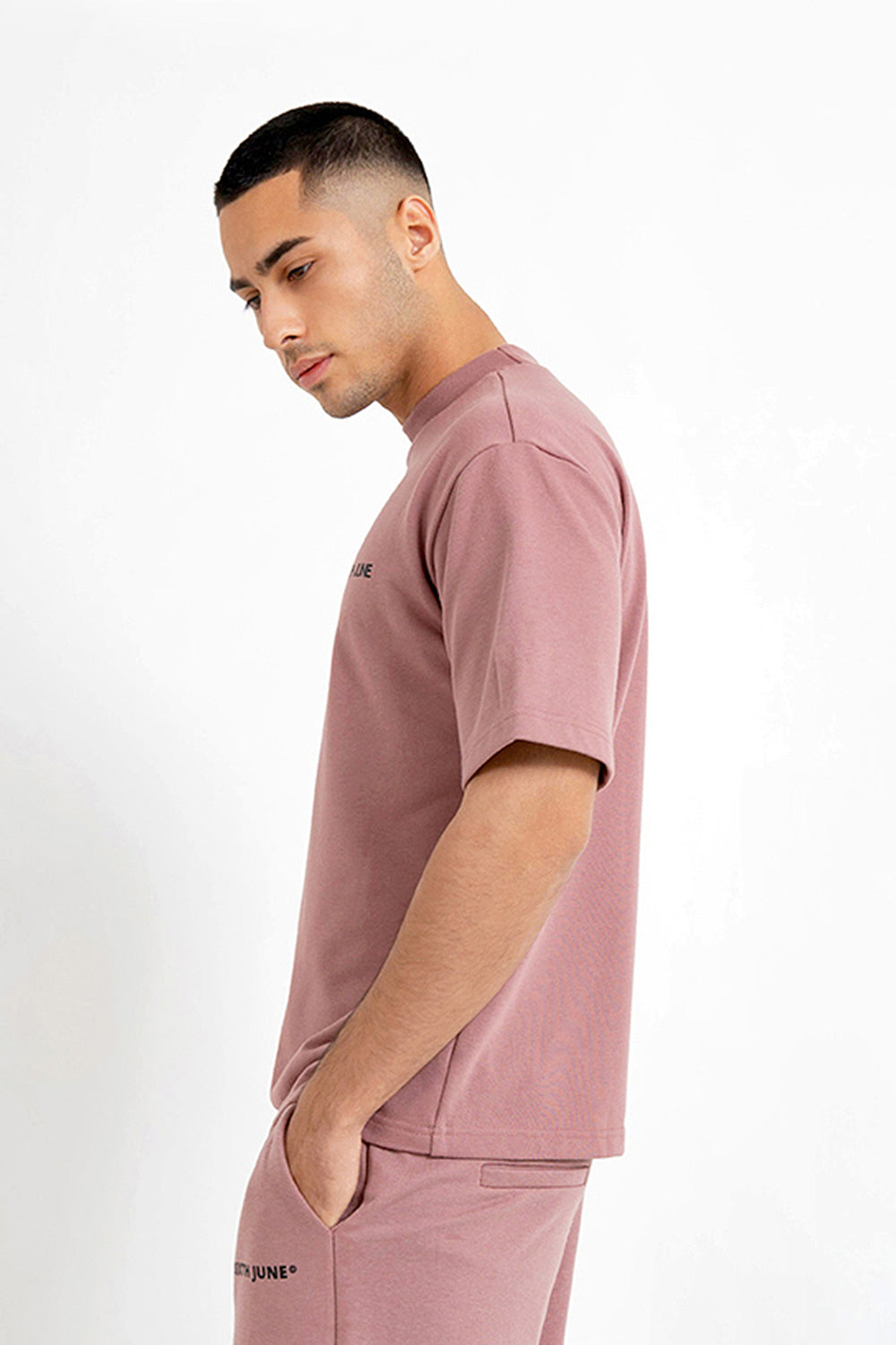 Sixth June - Sweatshirt manches courtes logo Rose foncé