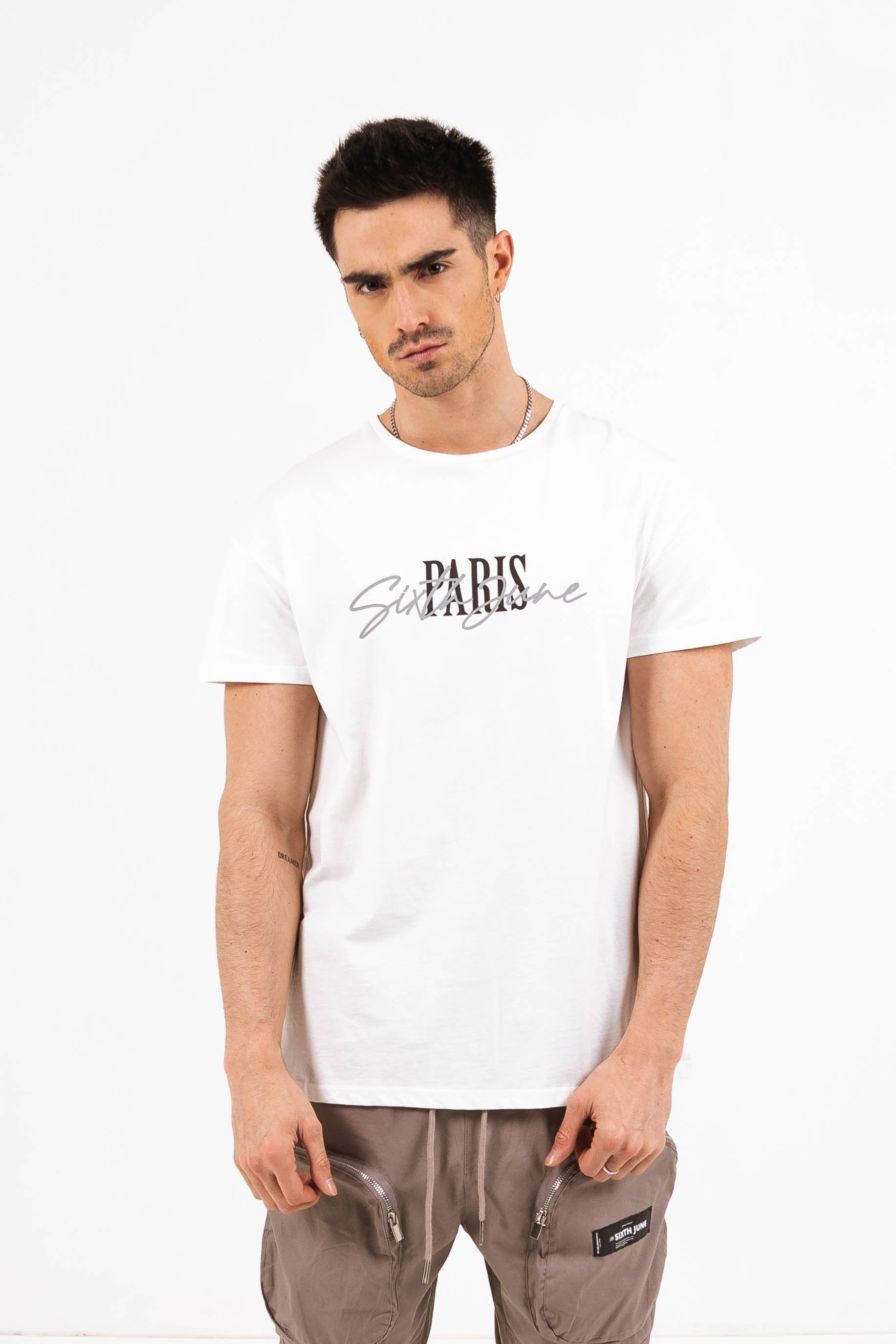 T-shirt Paris signature blanc