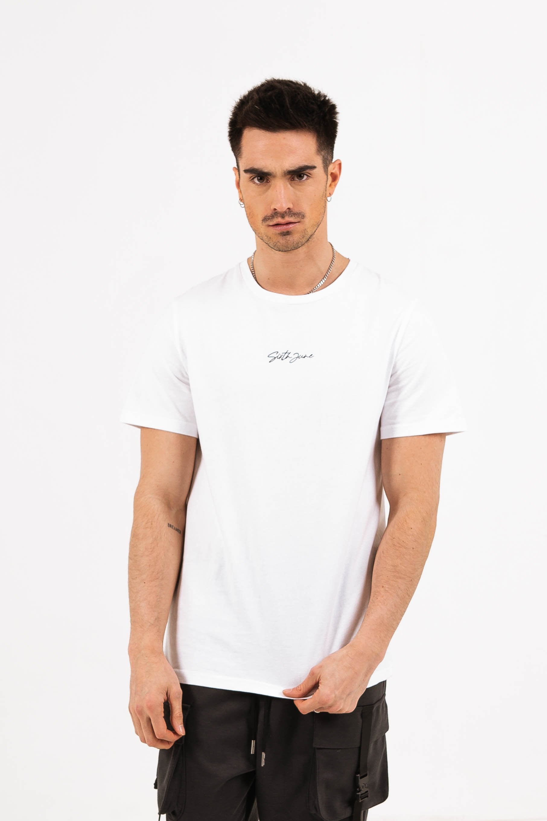 T-shirt dos signature blanc